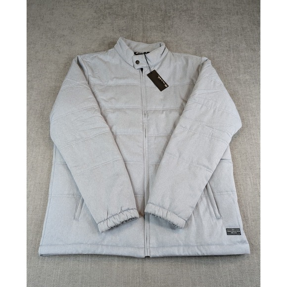 NWT Travis Mathew Jacket Mens L Heather Sleet Interlude Puffer Zip Pockets Golf - Picture 2 of 7